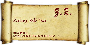 Zalay Réka névjegykártya